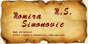 Momira Simonović vizit kartica